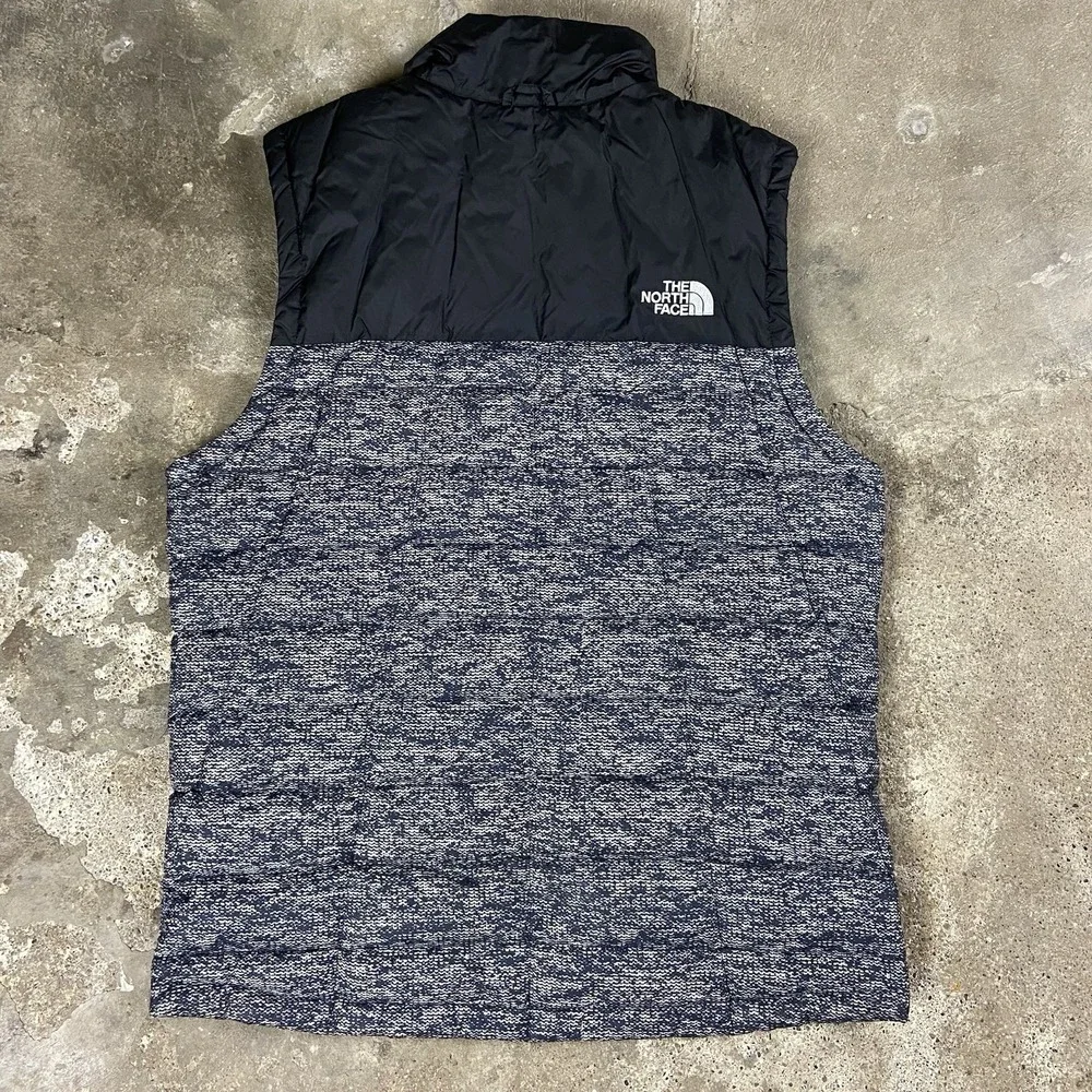 The North Face Puffer Vest‎ Size Medium Black/Gray 550 Quilted Full Zip Outdoor